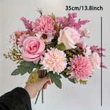 35CM Artificial Autumn Rose Bouquet Faux Flower