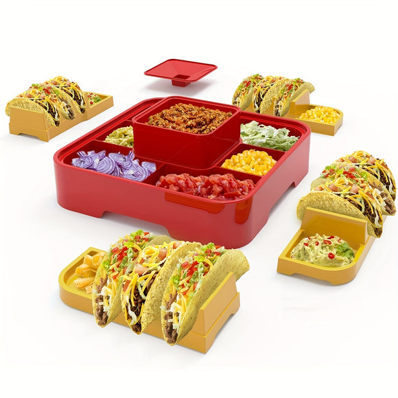 NNETM Taco Plate Set with 12 Holders