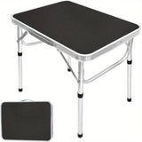 NNETM Adjustable Height Folding Table Portable Black