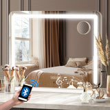 NNETM 80×62cm LED Hollywood Makeup Mirror with Bluetooth Speaker – Vanity Mirror