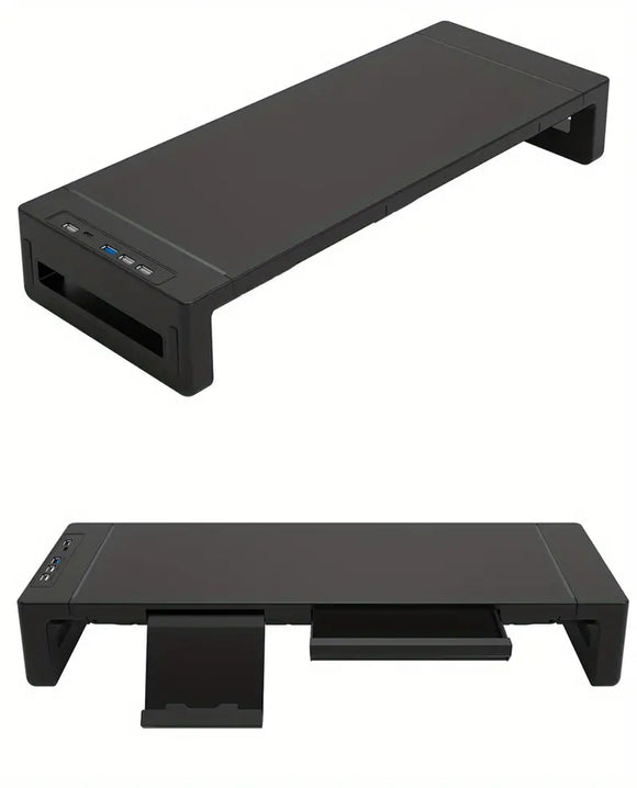 NNETM Ultimate Monitor Stand Riser: USB Hub, Data Port, and TYPE-C Charging Powerhouse