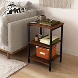 NNETM 3-tiers Bedside Table - Wood Storage Rack