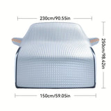 NNETM Silver Extended Front Windshield Snow Cover - Winter Snow and Frost Protection