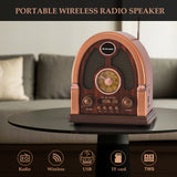 NNETM Wireless Vintage Radio with USB, FM/AM/SW Playback