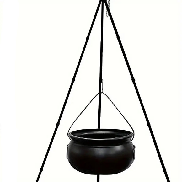 NNETM Witch's Cauldron with Lights - Black Plastic Bowl