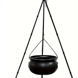 NNETM Witch's Cauldron with Lights - Black Plastic Bowl