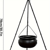 NNETM Witch's Cauldron with Lights - Black Plastic Bowl