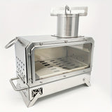 NNETM Outdoor Camping Wood Stove with Fire Viewing Window