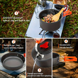 NNETM Portable Camping Cookware Set Aluminum Outdoor Kitchen Kit