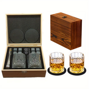 NNETM Whiskey Glasses Gift Set with Stones & Tongs