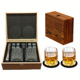 NNETM Whiskey Glasses Gift Set with Stones & Tongs