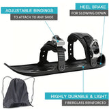 NNETM Mini Snow Skates Adjustable Ski Sled Boots