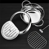 NNETM Tempura Stainless Steel Fryer Pot with Thermometer