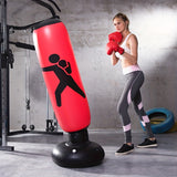 NNETM 1pc Inflatable Fitness Boxing Bag Stand - Durable Martial Arts Training Aid(Red)