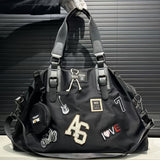 NNETM Teddy Bear Print Shoulder Tote Bag