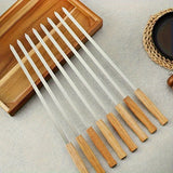 NNETM 8-Pack Stainless Steel BBQ Skewers with Wooden Handles