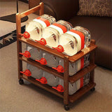 NNETM Solid Wood Side Table with Storage