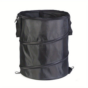 NNETM Black Portable Foldable Trash Can with Carry Handle