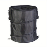 NNETM Black Portable Foldable Trash Can with Carry Handle