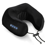 NNETM U-Shaped Heated Neck Massager Pillow - USB Rechargeable(Black)