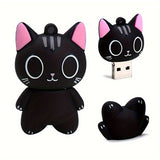64GB Cute Black Cartoon Cat USB 2.0 Flash Drive