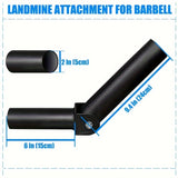 NNETM Heavy Duty T-Bar Row Barbell Attachment - High-Quality Iron(Black)