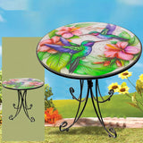 NNETM Round Metal Side Table Hummingbird