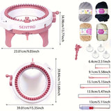 NNETM 48-Needle Pink Knitting Machine Kit for DIY Crafts