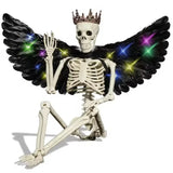 NNEOBA Halloween Hanging Wing Skeleton Skull with Glowing Wings
