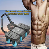 NNETM 6-Wheel Ab Trainer with Elbow Support & Pad