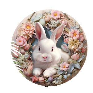 NNETM Easter Bunny & Tulips Wooden Wreath Spring Decor