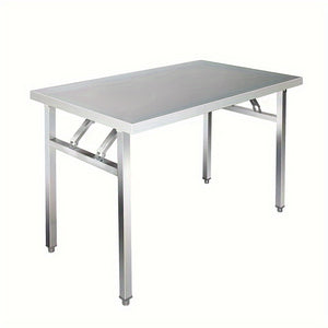 NNETM Folding Outdoor Stainless Steel Dining Table