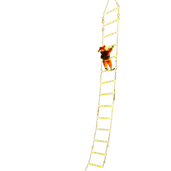 NNETM Santa's Festive Climb: Illuminated Christmas Ladder Light