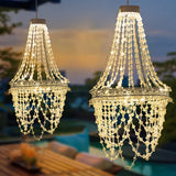 Solar Hanging Crystal Chandelier Oval 54 Warm White