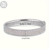 Sterling Silver Open Tennis Bracelet – Elegant Retro Adjustable Bracelet with Gift Box