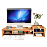 NNETM Elevate your workspace with this stylish wooden monitor stand