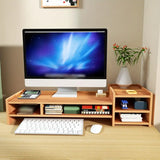 NNETM Elevate your workspace with this stylish wooden monitor stand