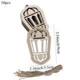 NNETM 10pcs Hanging Pendants Ornaments Wooden Eid Mubarak