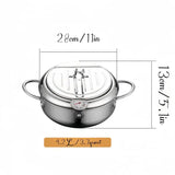 NNETM Stainless Steel Deep Fryer with Temperature Control and Oil Drop Filter Rack