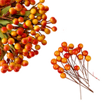 100 Count 6.5CM Autumn Artificial Berry Branches with Hand-Twisted Stems