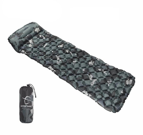 NNEOBA Outdoor Sleeping Pad Camping Inflatable Mattress with Pillows Travel Mat Folding Bed Ultralight Air Cushion Hiking Trekking