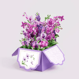 NNEOBA Set of 2 - 3D Pop-up Purple Orchid Flower Greeting Cards with Envelopes