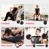 NNEOBA 3-in-1 Dumbbell & Barbell Set 20KG Adjustable Weights