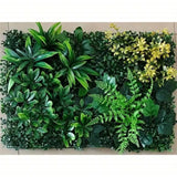 1pc PVC Faux Greenery Mat Artificial Green Grass Wall Panel