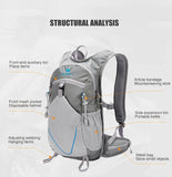 NNEOBA 12L Waterproof Mountaineering Backpack Grey
