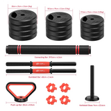 NNEOBA 3-in-1 Dumbbell & Barbell Set 20KG Adjustable Weights