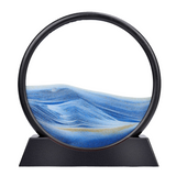 NNEOBA Moving Sand Art Picture Round Glass 3D Hourglass Deep Sea Sandscape In Motion Display Flowing Sand Frame 7/12inch For home Decor