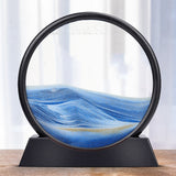 NNEOBA Moving Sand Art Picture Round Glass 3D Hourglass Deep Sea Sandscape In Motion Display Flowing Sand Frame 7/12inch For home Decor