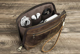 Men's Genuine Leather Travel Clutch Bag and Wallet