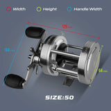 NNEOBA Flag Round Baitcasting Reel 5000 13kg Max DragRight Hand Silver